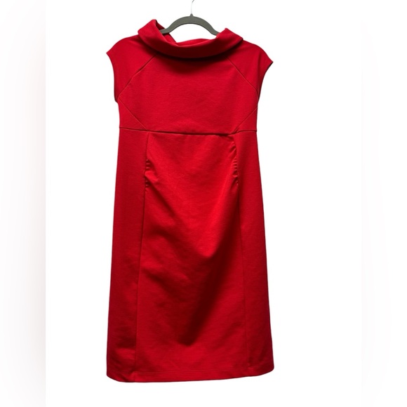 Gap Maternity ponte slipper sheath dress, short sleeve, cowl neck, red, XS - Picture 1 of 7